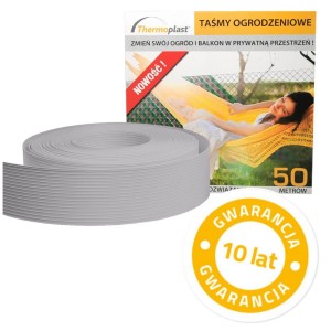 Taśma ogrodzeniowa Thermoplast® CLASSIC 4,75cm x 50mb JASNO SZARA