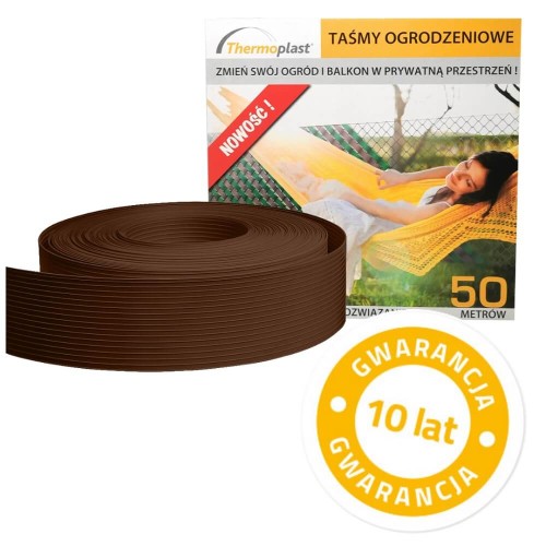 Taśma ogrodzeniowa Thermoplast® CLASSIC 4,75cm x 50mb BRĄZOWA