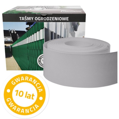 Taśma ogrodzeniowa Thermoplast® CLASSIC 9,5cm x 52mb JASNO SZARA