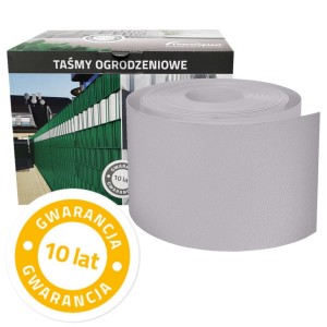 Taśma ogrodzeniowa Thermoplast® ORANGE SKIN 19cm x 26mb JASNO SZARA