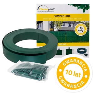  Taśma ogrodzeniowa pionowa Thermoplast® BASIC SET 4,8cm x 60m ZIELONA