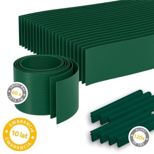 SET Taśma ogrodzeniowa Thermoplast® SMART MAT 19 cm , 60 pasów x 2,515 m   + 120 klipsów ZIELONA